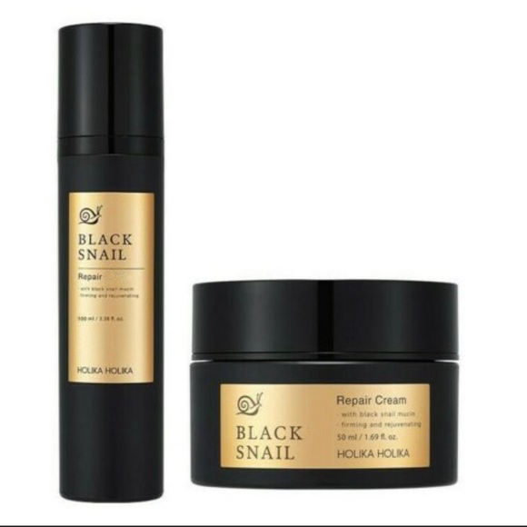 COPY - COPY - Bundle 2x New Korean Holika Holika Black Snail Repair Emulsion + … - Picture 1 of 5